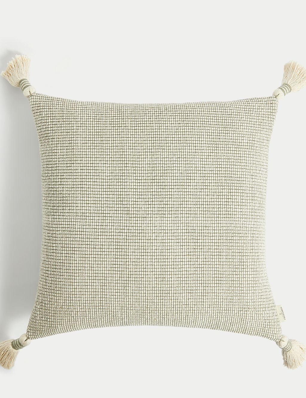 Pure Cotton Textured Tasselled Cushion 3 of 4